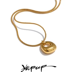 Yhpup Minimalist Stainless Steel Geometric Cute Small Bag Necklace Gold PVD Plated Fashion Pendant Jewelry for Women Wholesale