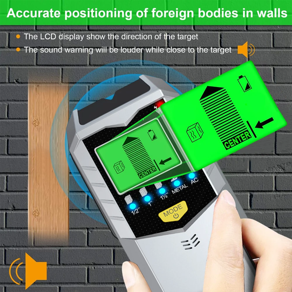 5 In 1 Electronic Wall Detector Finders Multifunctional Handheld Metal Detector Stud Wood Finder Electronic Measuring Instrument