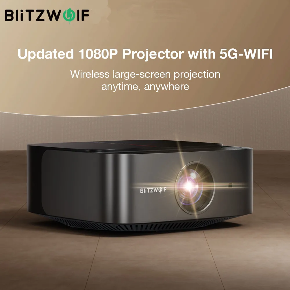 

Blitzwolf V10 3" LCD Projector 120-Inch Screen Wireless Cast Screen 5G-WIFI Dual Bluetooth5.3 Electric UP&Down Keystone