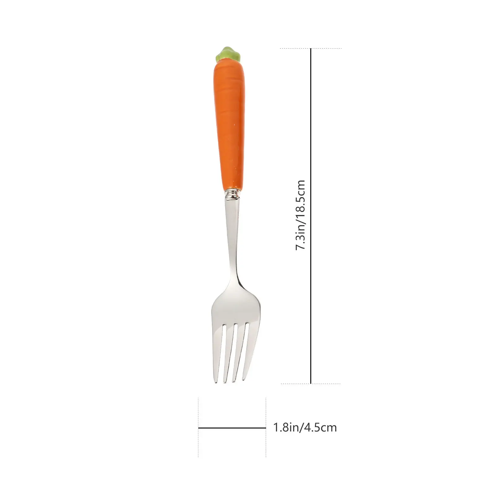 2Pcs Lovely Carrot Kids Cutlery Set Stainless Steel Child Spoon Fork Kit for Dining Room Kindergarten Picnic -Feeding