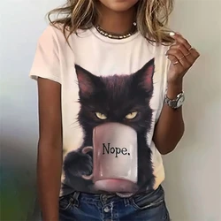 3D Cartoon Dog Printed T Shirt Women 2000s Y2k Tops Girls Cute Animal Print Casual Short Sleeve O-Neck T-shirt Female Funny Tees