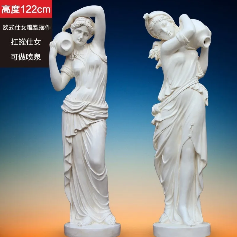 Fornex European-style large-scale floor-to-ceiling lady boutique sculpture, pool fountain soft decoration, handicraft ornament, 