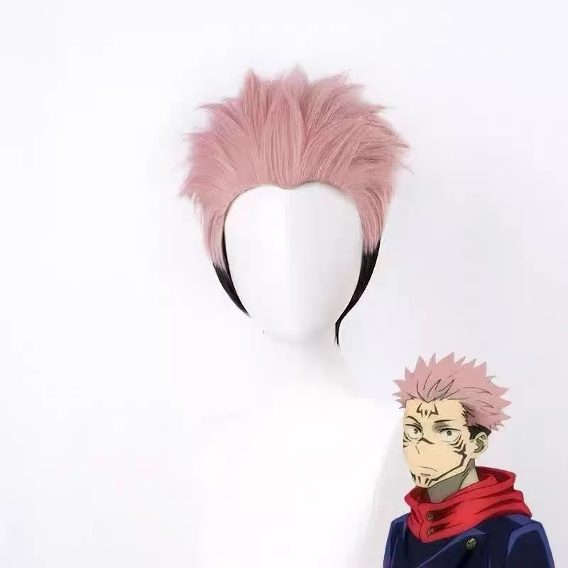 HAIRJOY Synthetische Haarperücke Jujutsu Kaisen Itadori Yuji Cosplay Perücke Ryomen Sukuna Cosplay Perücke Rosennetz – Detail 3