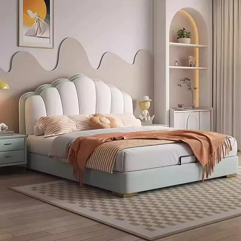Modern Wooden Bed Bedroom Princess Design Sleeping Floor Mobile Girls Luxury Bed Children Letto Matrimoniale Hotel Furniture