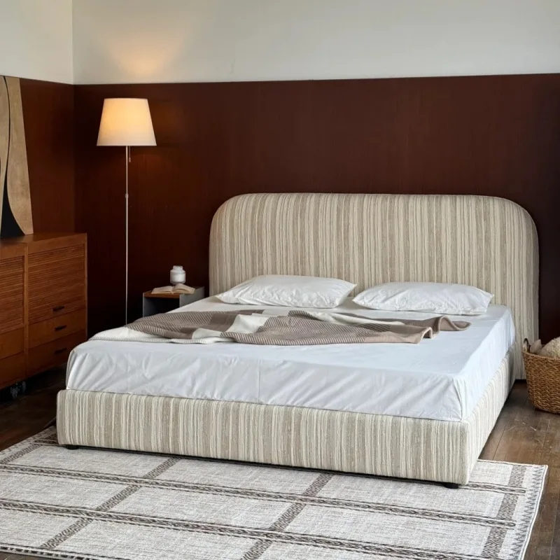 Master Bedroom Dedicated Removable Washable Fabric Double Bed 1.8m Wedding Single Bed 1.5m Storage Bed