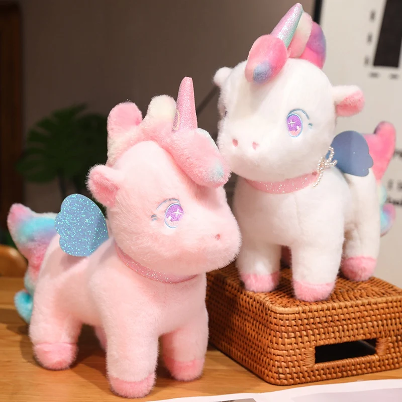 24/38/50cm Cute Dream Unicorn Plush Toys Lovely Unicorn Horse with Wings Pillow Cushion Kawaii Birthday Christmas Gifts