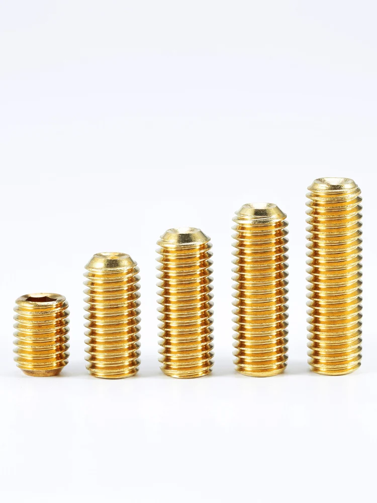 2 ~ 30 buah kuningan Allen Cup Point Set sekrup M3 M4 M5 M6 M8 M10 tembaga Hex Hexagon soket Grub Set sekrup baut DIN916