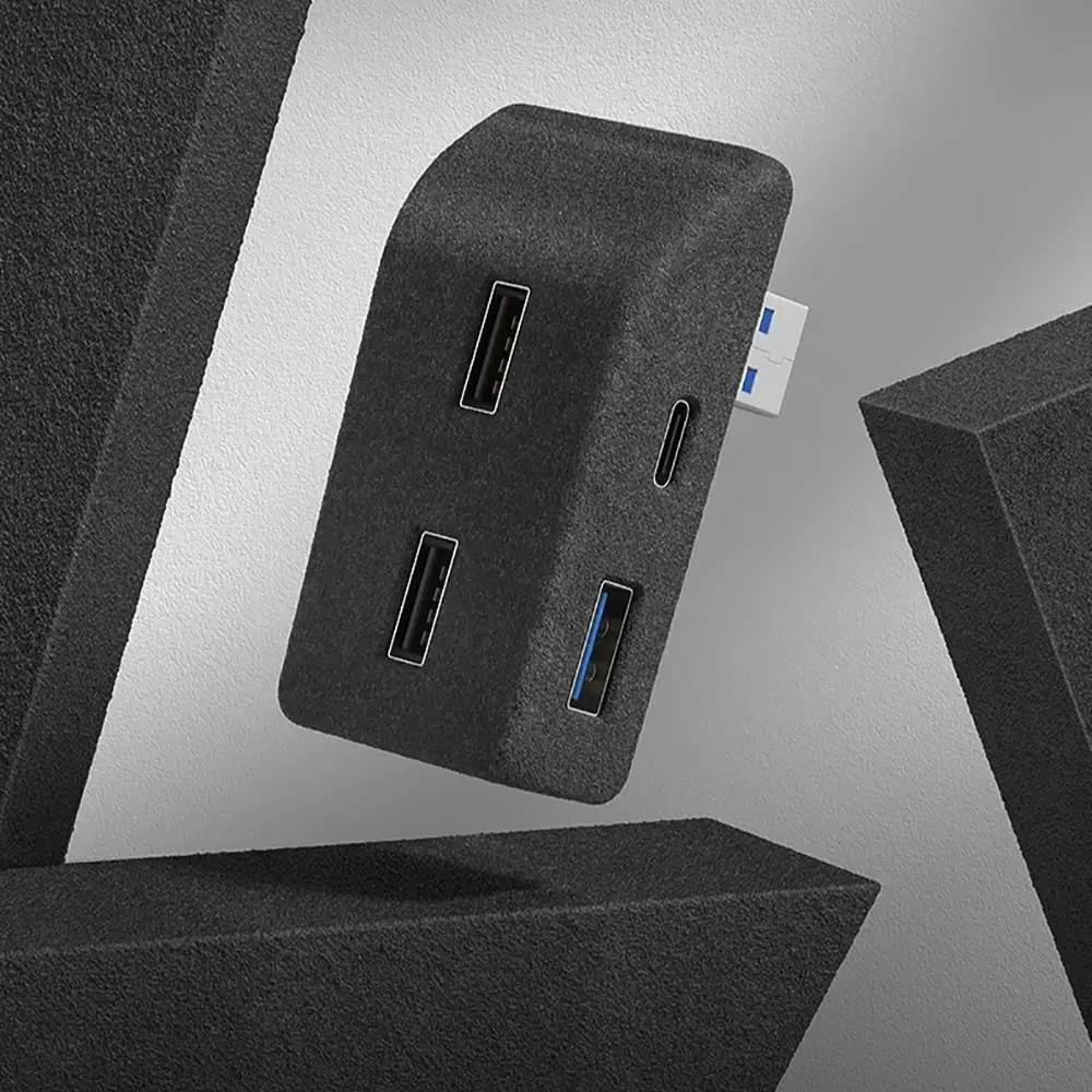 Car Upgrade For Tesla Model 3 Y USB Charger Hub Glove Box Docking Station 4-Way Powered Splitter Flocking Adapter Anti-Scratch