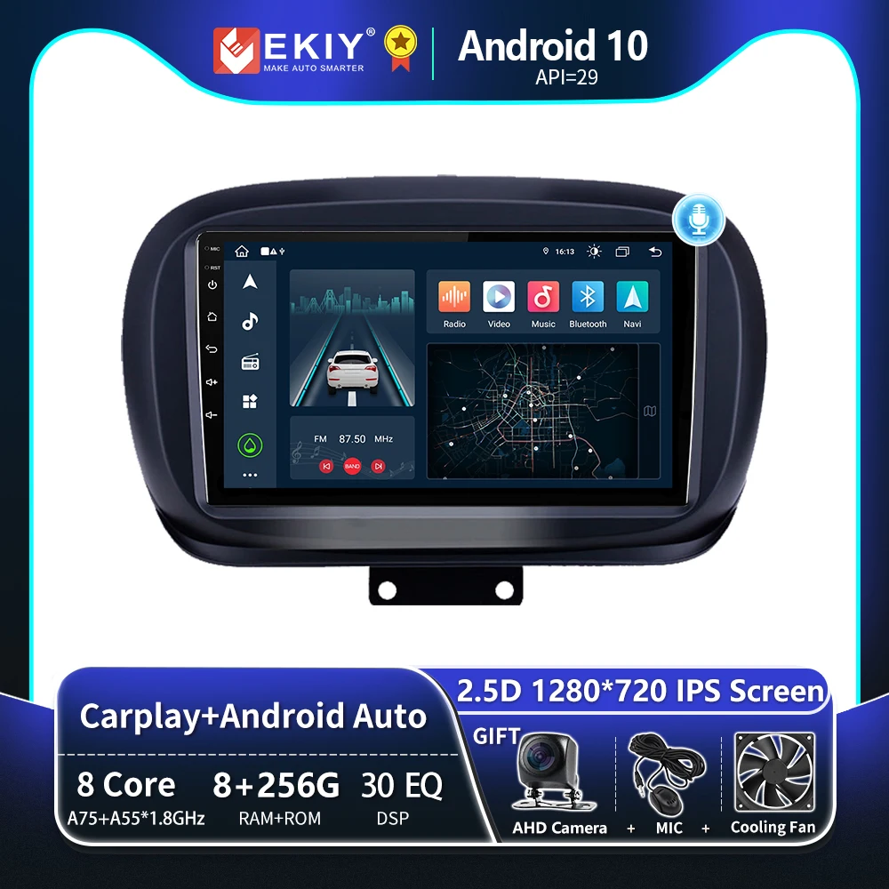 

EKIY T8 For Fiat 500X 2014 - 2020 Car Radio Multimedia Video Player Navigation GPS Android Auto Carplay BT No 2 Din DVD Stereo