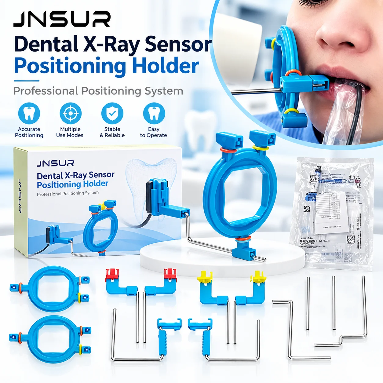 JNSUR Dental X Ray Sensor Positioning Holder Kit Digital Intraoral X-Ray Film Sensor Holder Positioner Endodontic Dental Radiogr