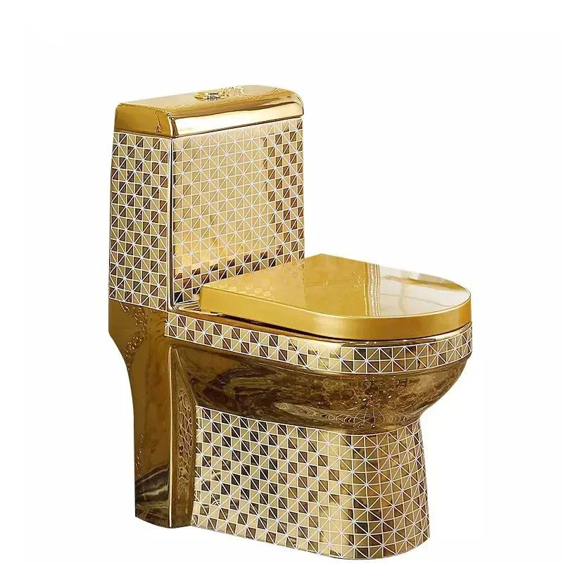 

One Piece WC Luxury Bathroom Gold Toilet