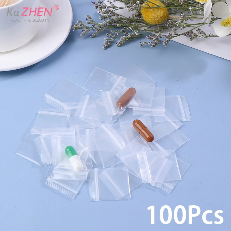 100PC PE Plastic Pill Packaging Pouches Zip Lock Bag Pill Packaging Pouches New Mini Zip Lock Bag Zipper Bag Ziplock Bag 2.5x3cm