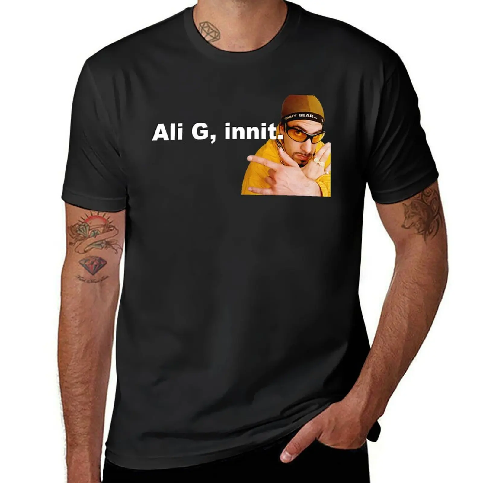 Ali G, Innit. Classic Ali G T-Shirt graphics korean fashion summer top plain black t shirts men