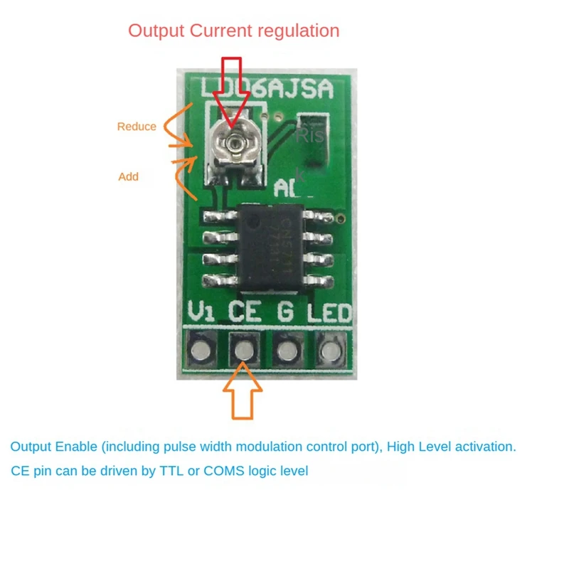 5PCS 30-1500MA Adjustable Constant Current LED Driver DC 3.3V 3.7V 4.2V 5V PWM Control Board Buck Power Module