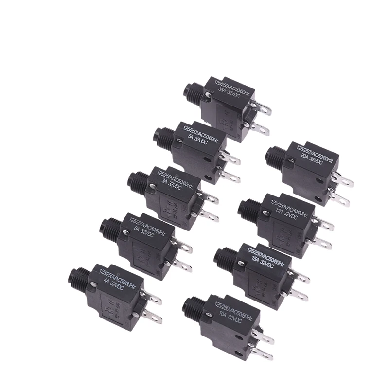 1Set Thermische Schakelaar Stroomonderbreker Stroom Overbelastingsbeveiliging Overbelastingsschakelaar