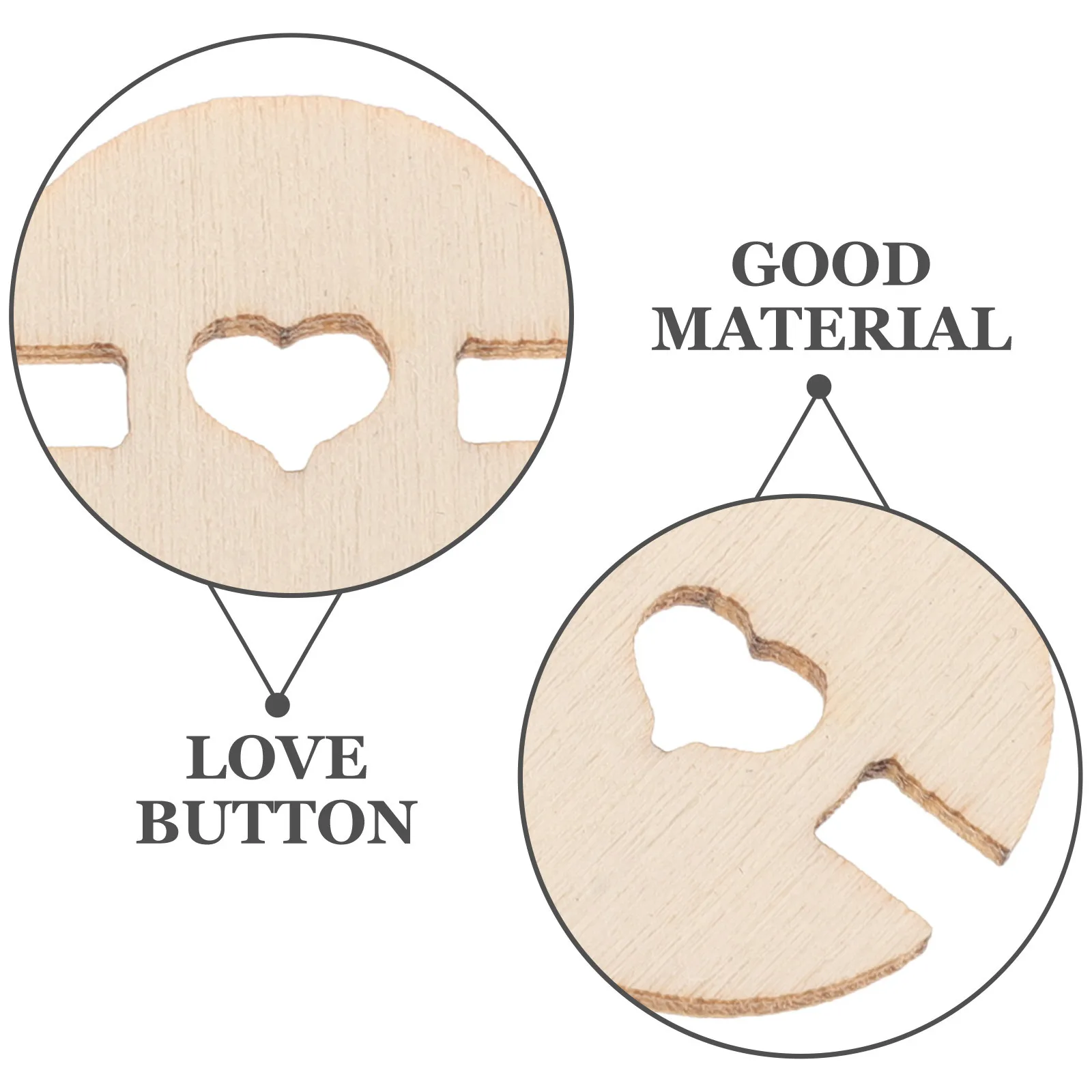 

50Pcs Wooden Heart-Shaped Buttons Removable Pom Pom Holder Knitted Hat Making Fastener DIY Hat Accessories Handmade Tools