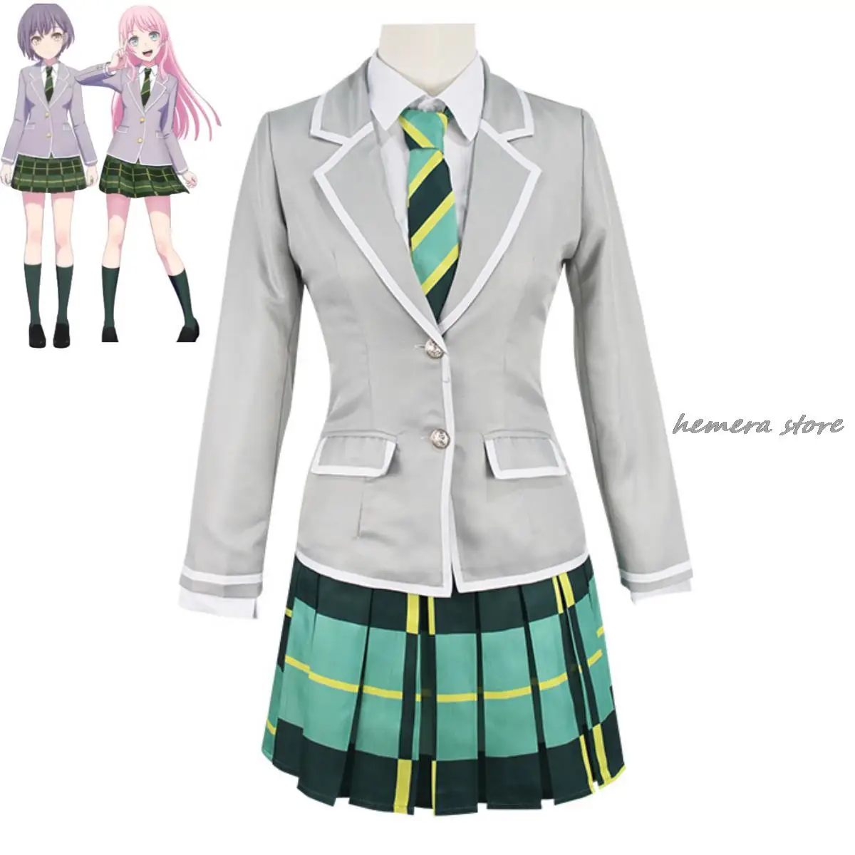 Anime BanG Dream! Anon Chihaya Takamatsu Tomori Cosplay Costume MyGO!!!!! Wig JK School Uniform Woman Sexy Kawaii Party Suit