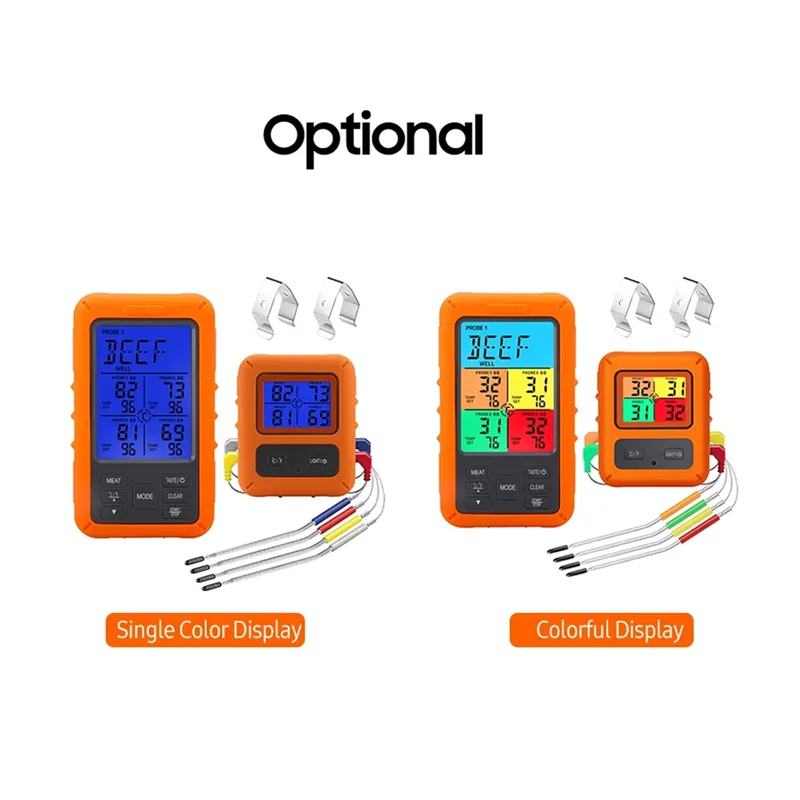 

AB33-Digital Barbecue Meat Thermometer For Oven Thermomet With Timer 4 Probes Temperature Alarm Kitchen Thermometer(B) Easy Inst