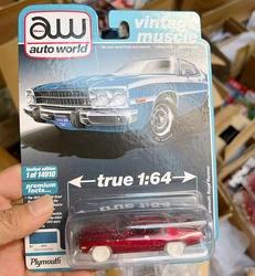 AW 1/64 AUTO World 1973 Plymouth Muscle Car Collection Die cast alloy trolley model ornaments