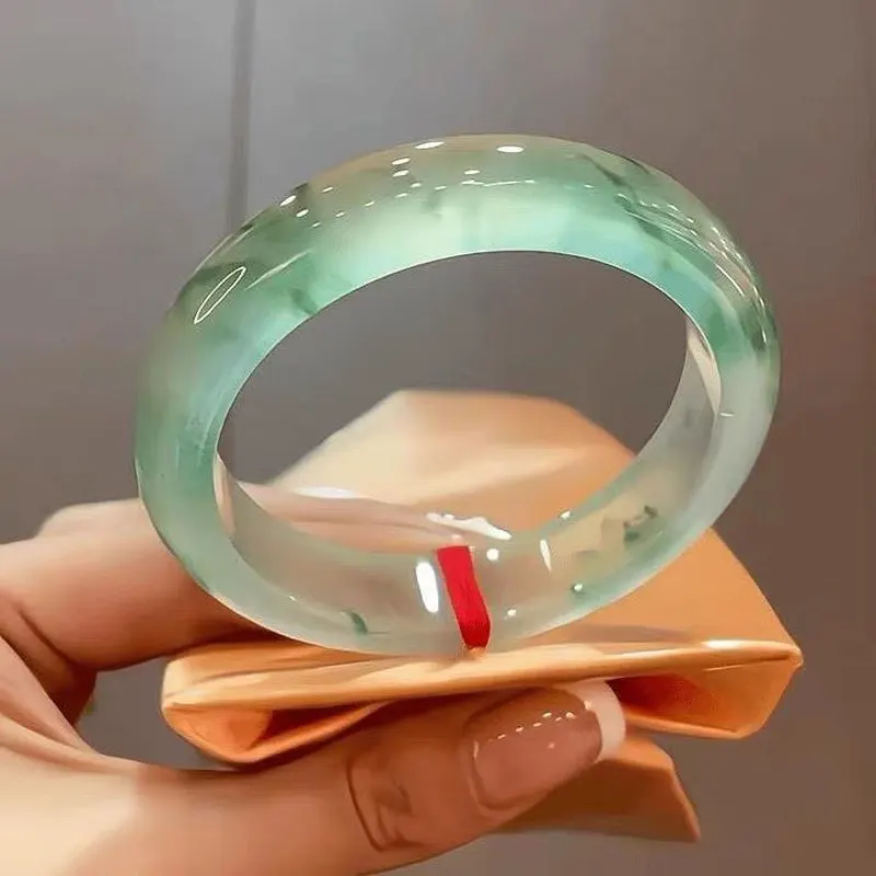 myanmar-old-mine-clear-water-jade-bangle-ice-jadeite-with-translucent-green-and-floral-patterns-women's-elegant-bracelet