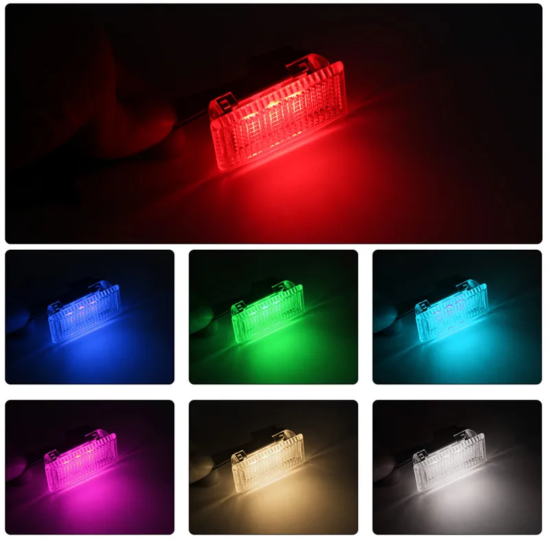 2Pcs Car Interior LED Trunk Light Bulbs Kit Projector Blue White Red Purple For Tesla Model 3 Y S X Auto Accessories