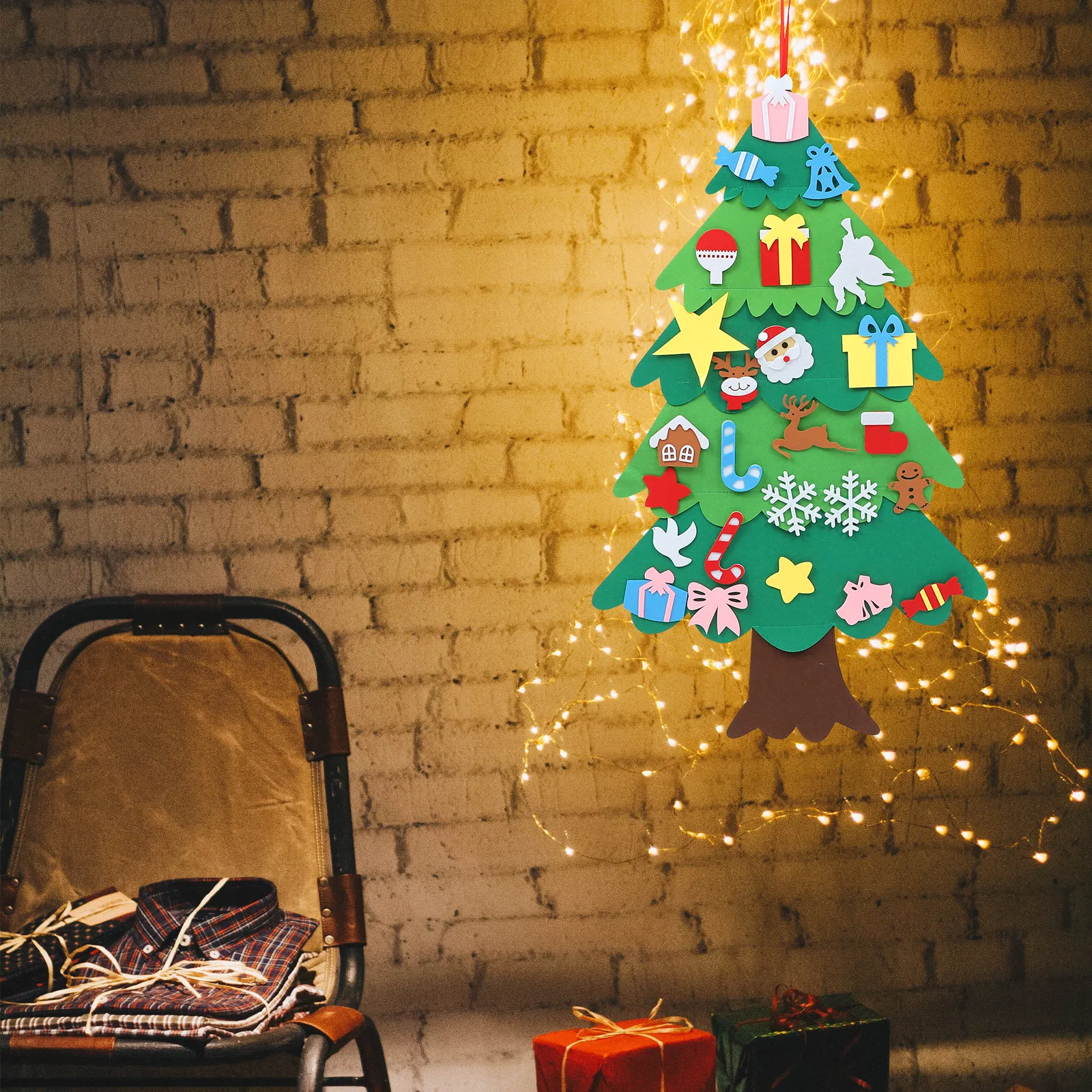 Christmas Felt Tree Decor Kits High Quality Kids DIY naments Xmas Wall Hanging Pendants Party Accessories Christmas Gift Home