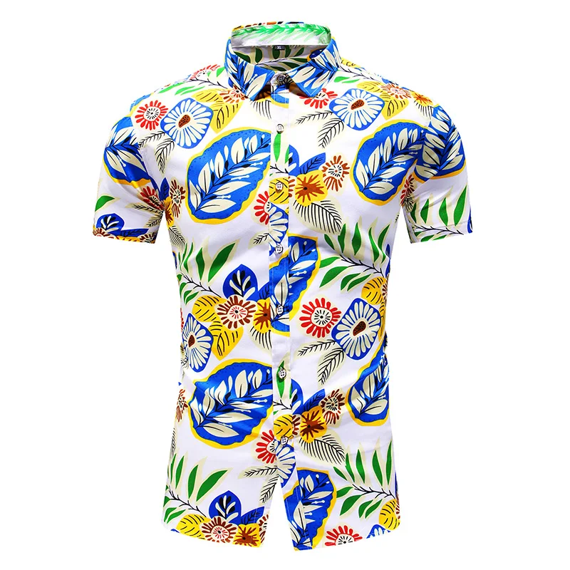 

5XL 6XL 7XL Summer New Fashion Personality Printed Short Sleeve Shirts Men Casual Plus Size Beach Hawaiian Shirt Male Holiday