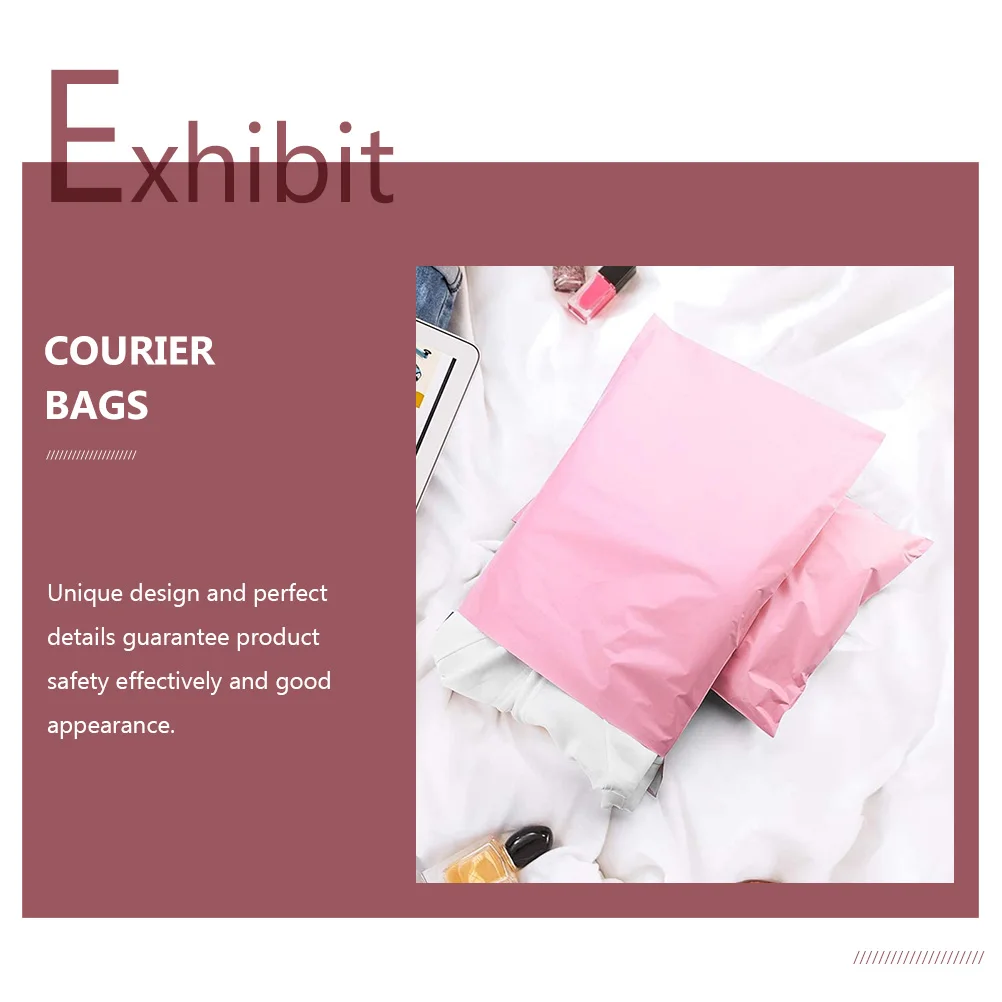 

50pcs Thicken Pink Plastic Mailing Shipping Bags For T-Shirts Blankets Scarves Moisture-Proof Wear-Resistant