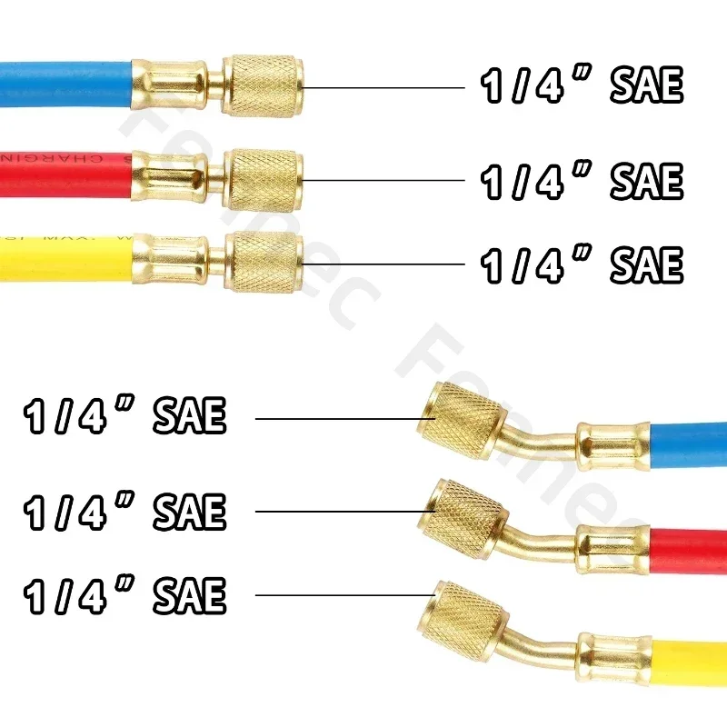 Imagem -04 - Mangueira de Carregamento ac R410a 60 Polegadas Tubo de Fluoreto de ar Condicionado com Válvula de Esfera 800 Psi ar Condicionado de Carro Mangueira de Carga de Refrigerante
