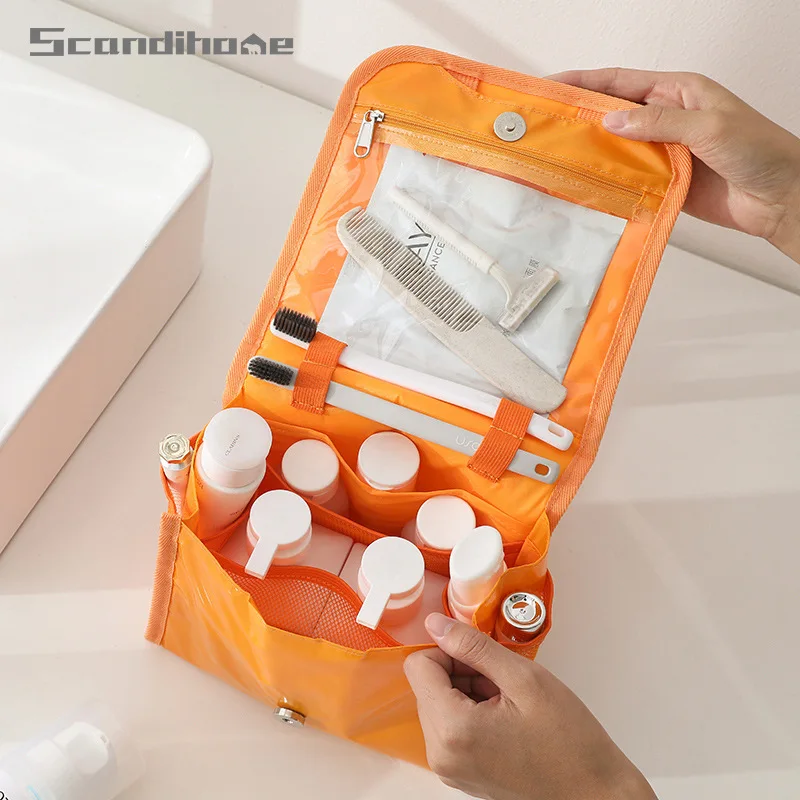 Foldable Toiletry Bag Travel Makeup Bag Waterproof Bathroom Makeup Storage Case Dry And Wet Separation Wash Bags For Women