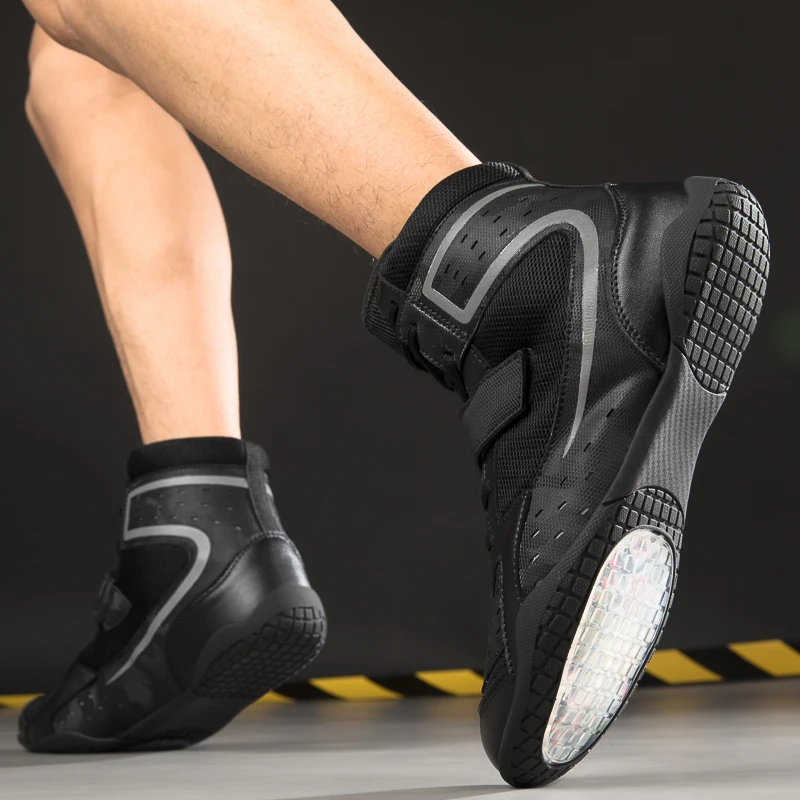 Good Quality Mens Womens Gym Training Shoe Anti-Slippery Boxing Sport Shoes Men Lace Up Comfortable Wrestling Sneaker for Unisex