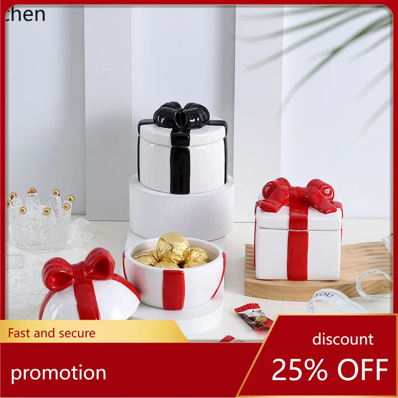 

Керамическая банка для хранения Zml в подарочной коробке - декоративная маленькая банка для дома, рабочего стола, шкатулки для украшений и хранения мелочей.