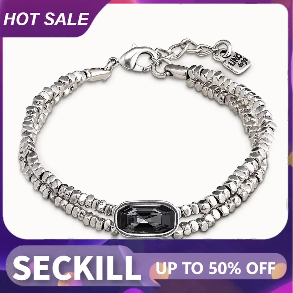 

VALOR 2024 Original Hot selling Spain UNO de 50 Jewelry Unique Design Double Layer Crystal Bracelet Women's High Quality Birthda