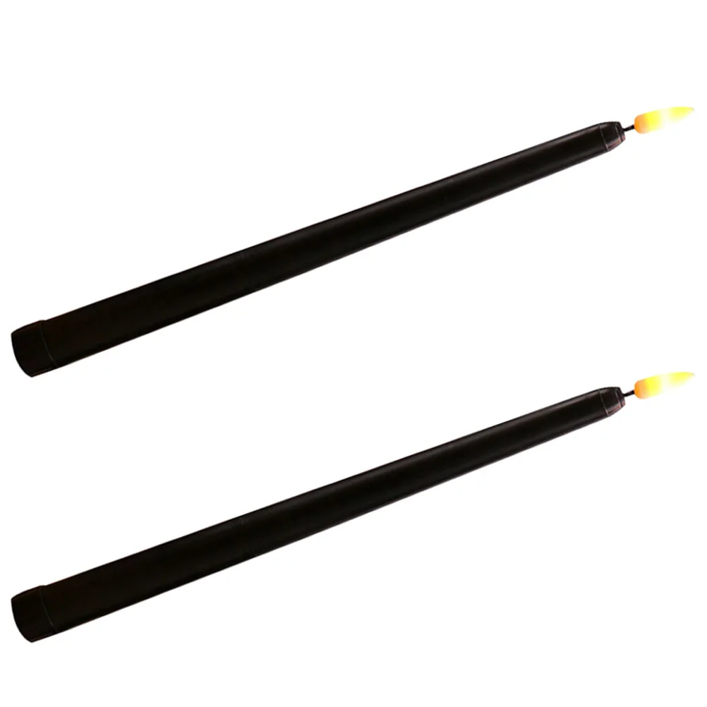 2 Pcs Dining Table Candles LED Plastic Flameless Flickering Haunted House Decoration