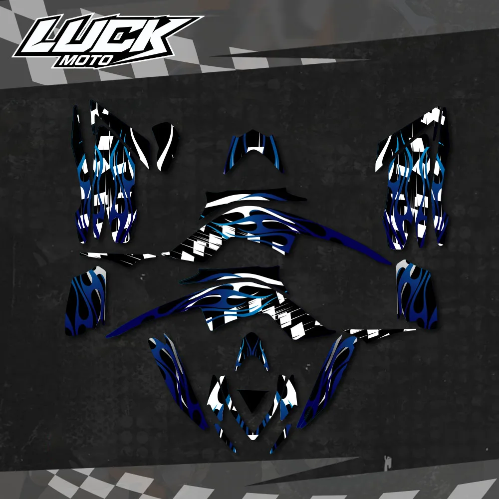 

LUCKMOTO For Custom Team Graphics Backgrounds Decals Stickers Kit For YAMAHA 13-21 RAPTOR 700 Decals Stickers