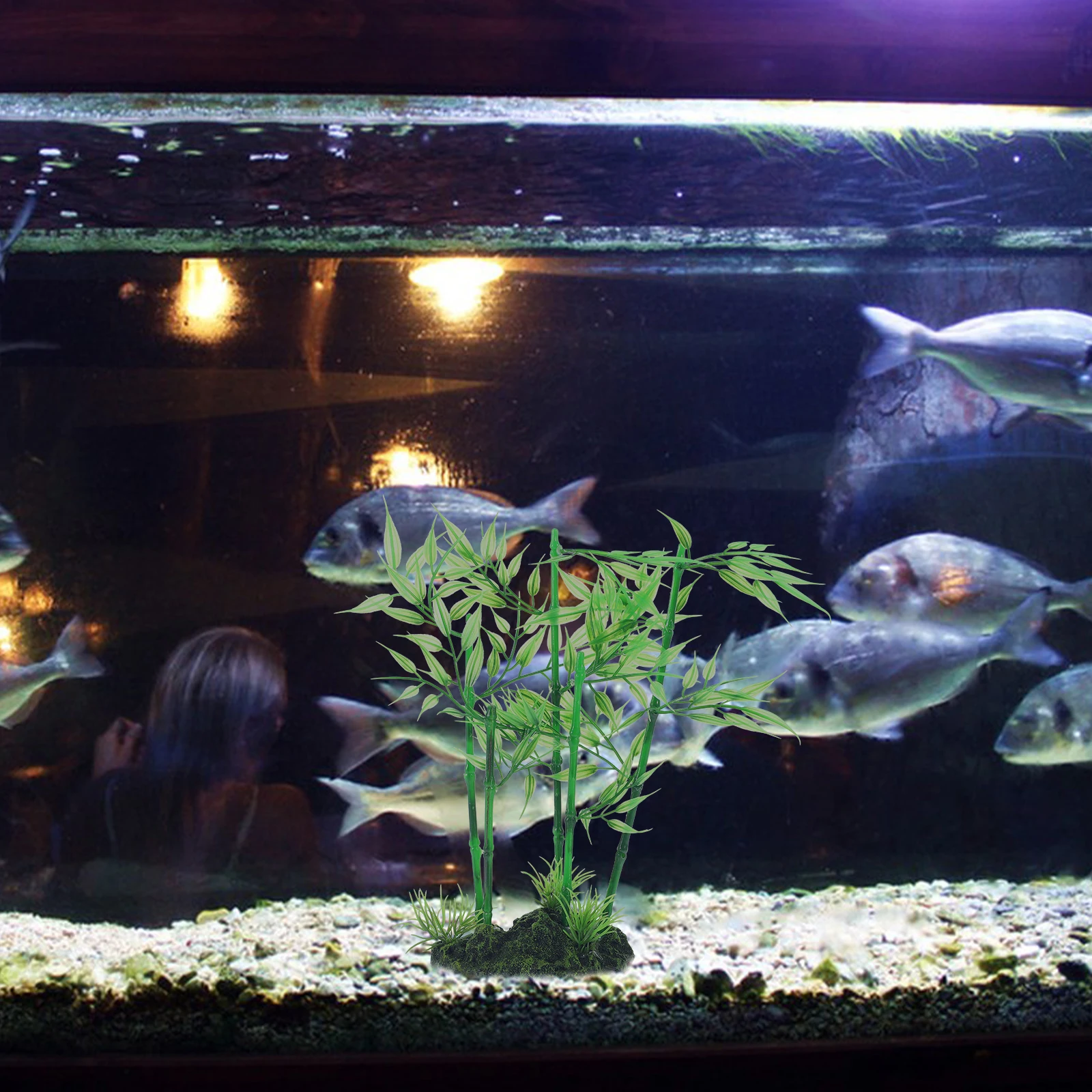 

Fish Tank Artificial Bamboo Decoration Small Plastic Plant Aquarium Landscaping Realistic Fish Tank Plant Aquarium Decor