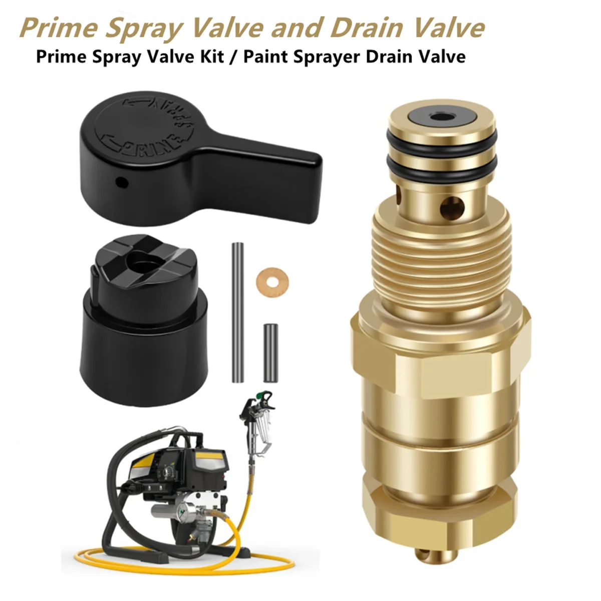 Airless Paint Sprayer Prime Valve 700258 Replacement Brass Leak Proof Repair Kit Compatible with Titan 440 740 SprayTech EPX GPX