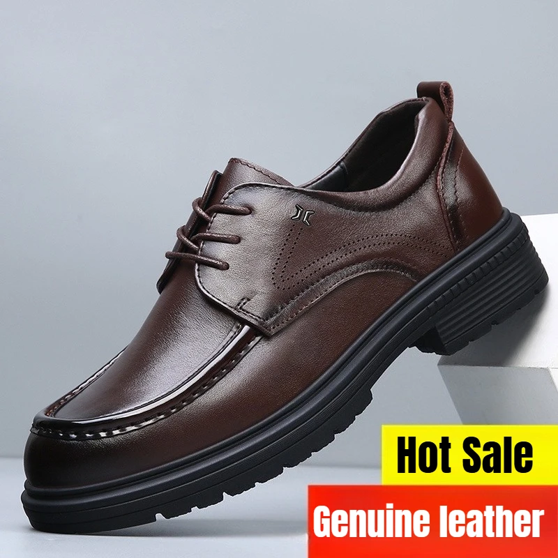 

Men Elevator Shoes Platform Breathable Lift Casual Business Luxury Genuine Leather Heightening Shoes Taller Male Leather Shoes