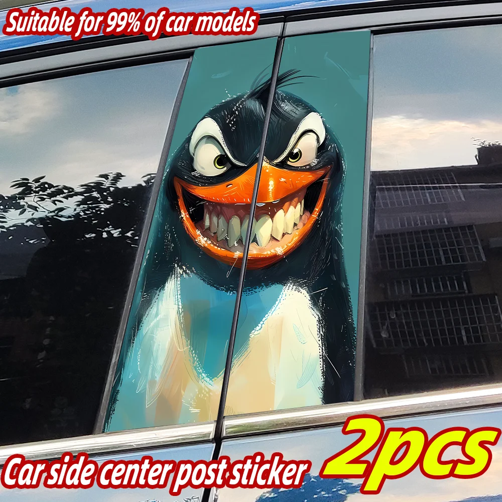

Penguin Car Stickers Waterproof Auto B Pillar Decor Cover Scratches Durable Car Door Pillar Sunscreen Vinyl Decal Accessories