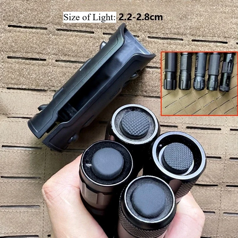 Tactical Outdoor Flashlight Pouch Durable Hunting Lighting Accessory Flashlight Holster Belt Case LED Torch Pouch With MolleClip