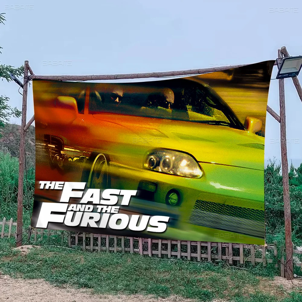 F-Fast and Furious Banner Art Printing Japanese Wall Flag Anime Wall Hanging Home Decor