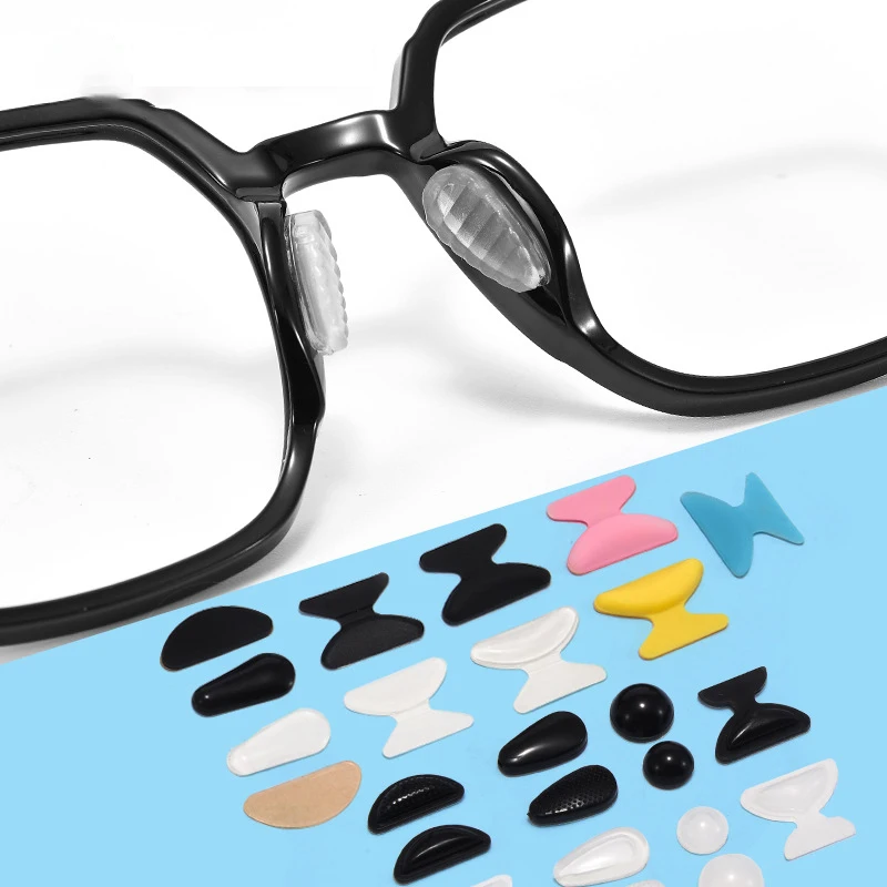 **5Pairs Eyeglasses Anti Slip Nose Pads Soft Silicone Self Adhesive Glasses Nose Holder Long Lasting Spectacles Nose Support
