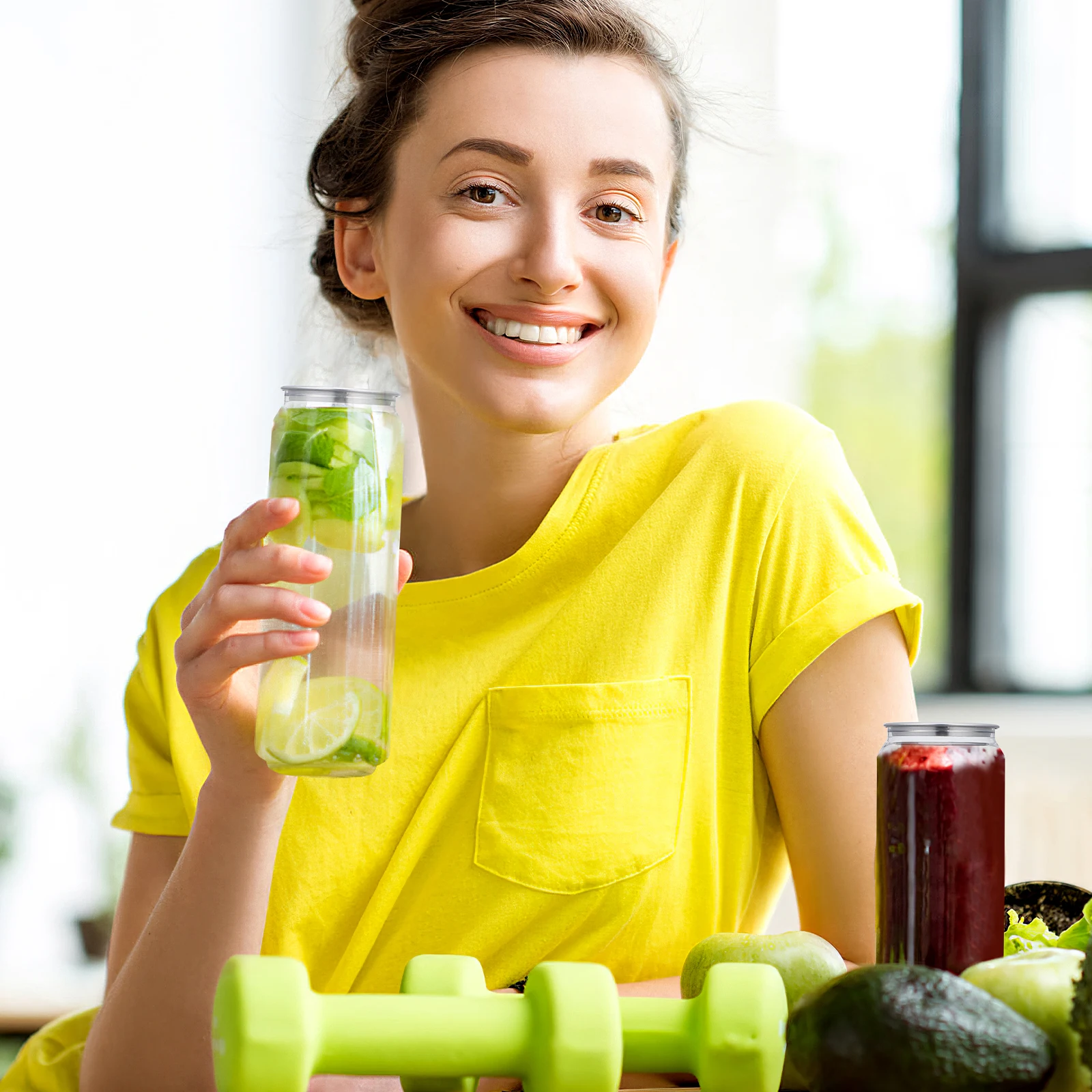 

10Pcs Milk Tea Pet Bottles Easy Grip Pull Lid Storage Containers Clear Plastic Juice Water Bottles Food Grade Storage Bottle Set