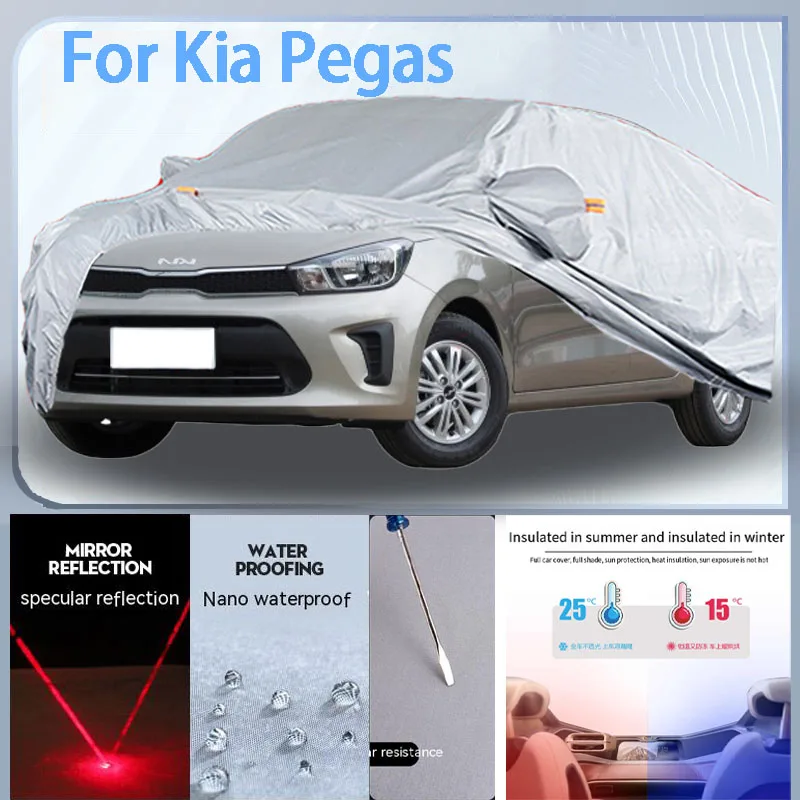 

For Kia Pegas Full Car cover with UV protection and Winter Insulation roles,Rainproof,Snowproof Ati-frost properties.