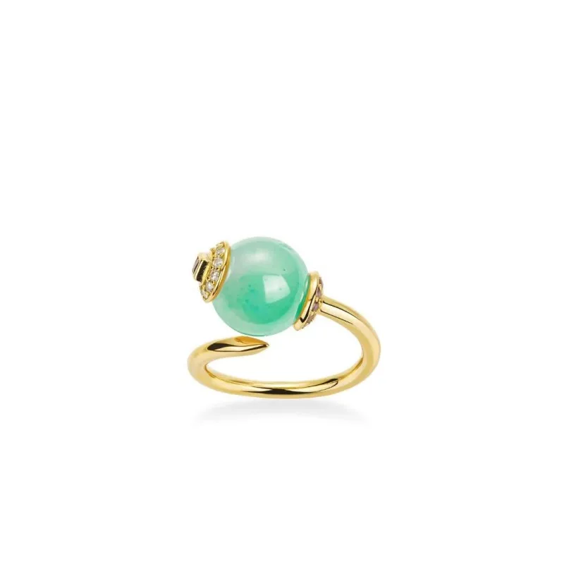 ZOCA Natural Green Jade Gemstone Ring 925 Sterling Silver Fashion Jewelry for Women Fine Wholesale Style