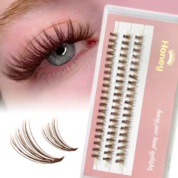 DIY Colored False Lashes Brown 20D Cluster Eyelashes DIY Eyelashes Individual Volume False Eyelash