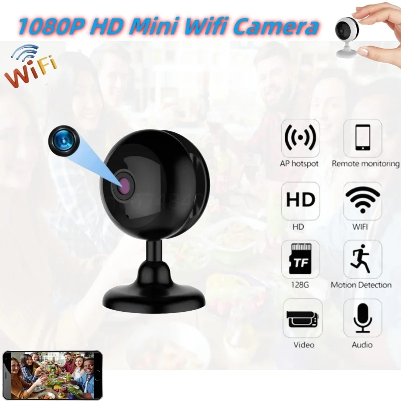 

1080P HD Mini Wifi Camera Smart Home Voice Intercom Indoor Wireless Small Nanny Night Vision IP Cam Motion Alerts Miniature Cam