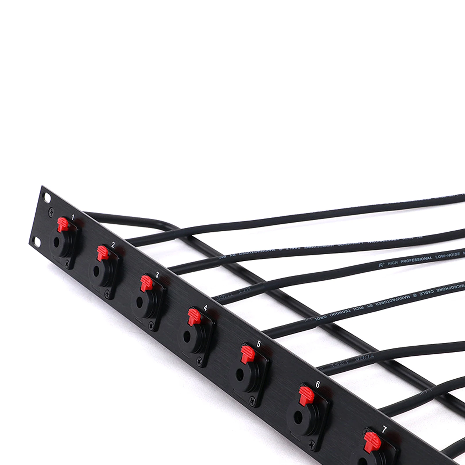 1PC Rack Patch Panel 8 Way 19 Inch 1U Cabinet 6.3 Panel D Type Socket Audio Video Cable Big Three Core Audio Seat with Cable