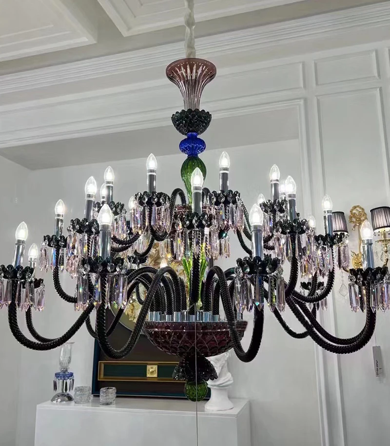 St Louis Big Crystal Chandelier Lighting For Foyer Living Room Gold Hanging Lamp For Hall Lobby Staircase Hanging Light 36head