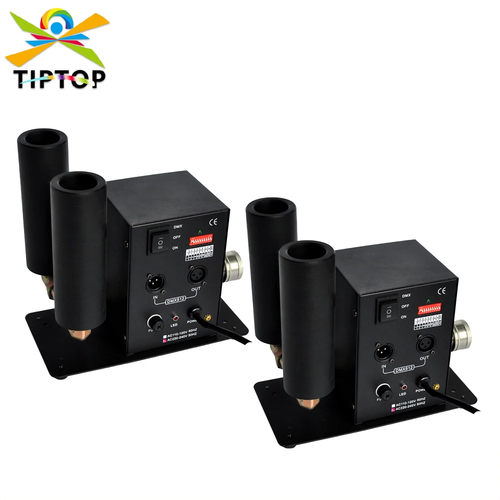 

TIPTOP Double Pipe DMX Co2 Jet Machine Stage Lighting Equipment White Fog Jet Club Device 2 Channels Power Manual 2IN1